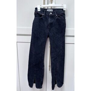 Abercrombie & Fitch The 90's Relaxed High Rise Denim Black Jeans Sz 23 000xs